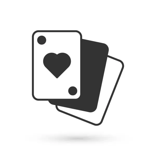 Сірі Картки Ізольовані Білому Тлі Азартні Ігри Казино Векторні — стоковий вектор