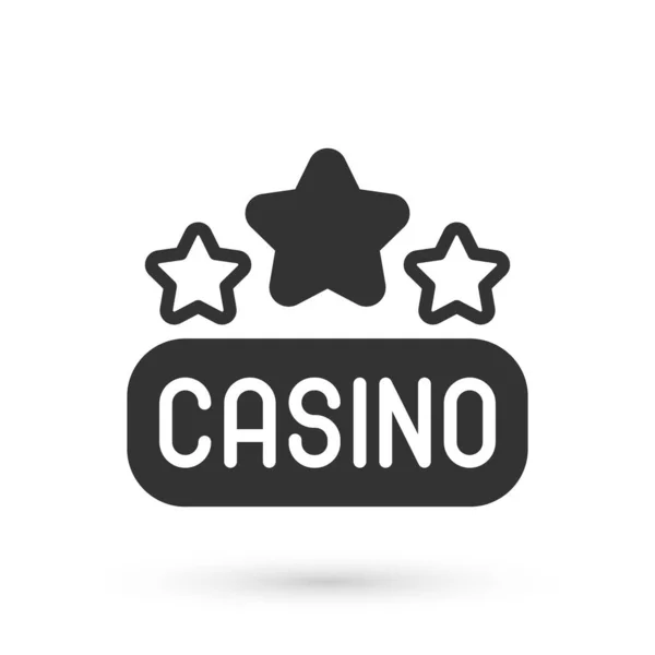 Grijs Casino Signboard Pictogram Geïsoleerd Witte Achtergrond Vector — Stockvector