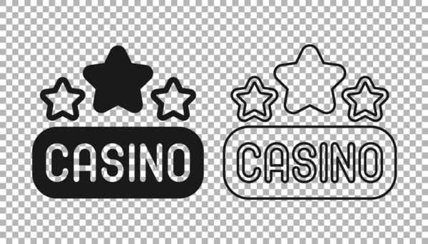 Icona Del Cartello Black Casino Isolata Sfondo Trasparente Vettore — Vettoriale Stock