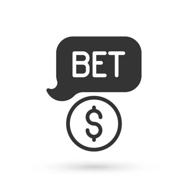Chip Grey Casino Com Ícone Símbolo Dólar Isolado Fundo Branco — Vetor de Stock