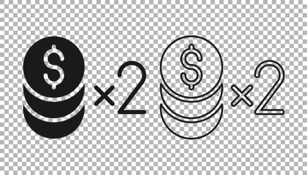 Black Casino Čip Ikonou Symbolu Dolaru Izolované Průhledném Pozadí Hazard — Stockový vektor