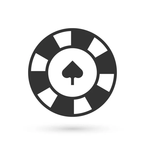 Εικονίδιο Του Grey Casino Chips Απομονώθηκε Λευκό Φόντο Τζόγος Διάνυσμα — Διανυσματικό Αρχείο