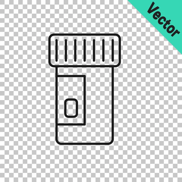 Black Line Vitaminkomplex Der Pille Kapsel Symbol Isoliert Auf Transparentem — Stockvektor