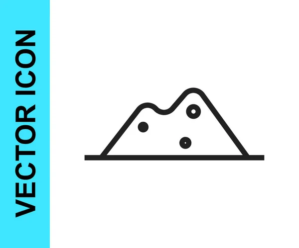 Black Line Salt Icon Isolated White Background Vector — Stock Vector