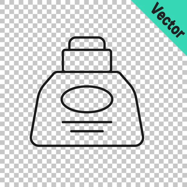 Черная Линия Чернильница Значок Изолирован Прозрачном Фоне Вектор — стоковый вектор