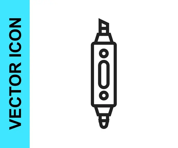 Black Line Marker Stift Symbol Isoliert Auf Weißem Hintergrund Vektor — Stockvektor