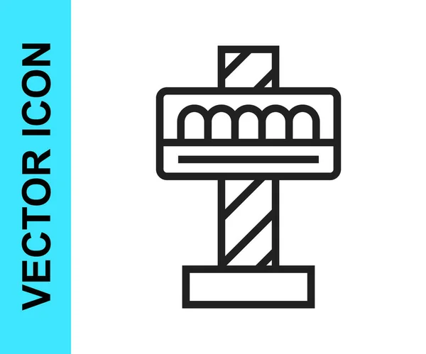Schwarze Linie Attraktion Karussell Symbol Isoliert Auf Weißem Hintergrund Freizeitpark — Stockvektor
