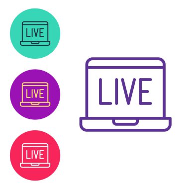 Online poker masası simgesini beyaz arkaplanda izole et. İnternetteki kumarhane. Simgeleri renklendirin. Vektör