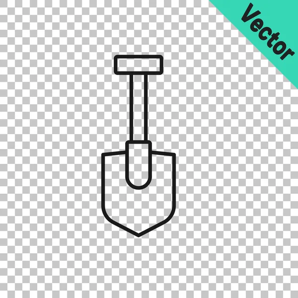 Schwarze Linie Shovel Symbol Isoliert Auf Transparentem Hintergrund Gartenwerkzeug Werkzeug — Stockvektor