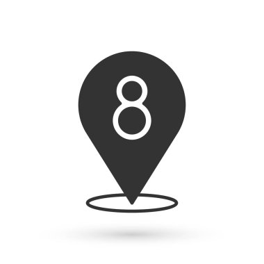 Gri 8 Mart simgesi beyaz arkaplanda izole edildi. Uluslararası Mutlu Kadınlar Günü. Vektör