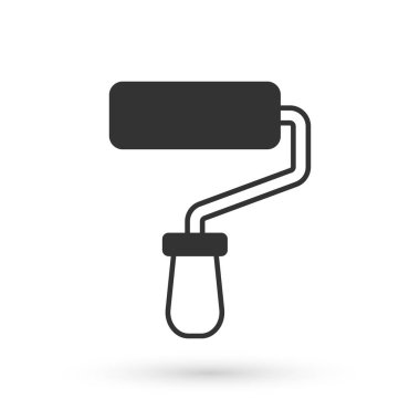 Beyaz arka planda gri boya fırçası ikonu izole edildi. Vektör