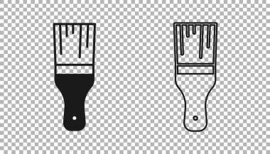 Şeffaf arkaplanda siyah boya fırçası simgesi izole edildi. Vektör