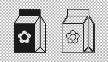 Şeffaf arkaplanda izole edilmiş özel bir bitki simgesinin tohumlarıyla dolu bir kara paket. Vektör