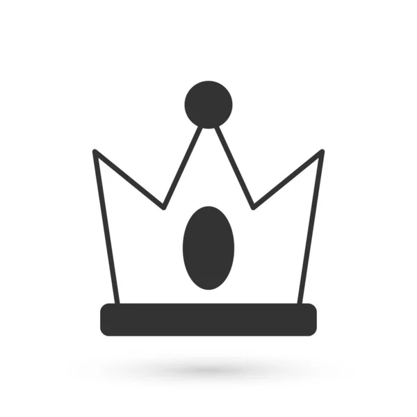 灰色王冠图标孤立在白色背景 — 图库矢量图片