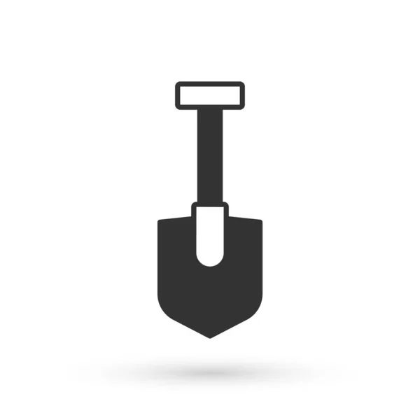 Graue Schaufel Symbol Isoliert Auf Weißem Hintergrund Gartenwerkzeug Werkzeug Für — Stockvektor