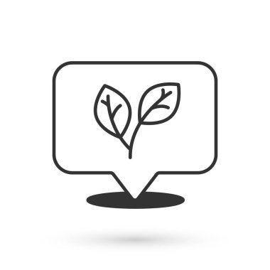 Gri Yaprak simgesi beyaz arkaplanda izole edildi. İşaret bırakıyor. Taze doğal ürün sembolü. Vektör