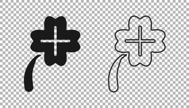 Şeffaf arkaplanda yonca sembolü simgesi olan Kara Kumarhane kumar makinesi. Kumar oyunları. Vektör