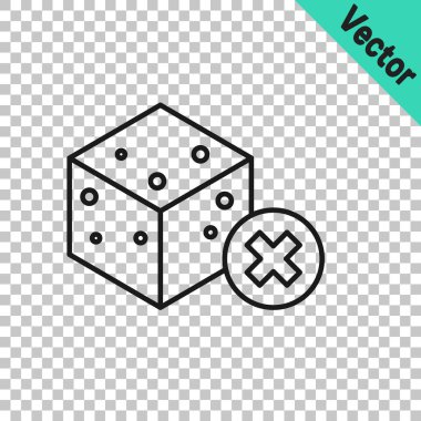 Siyah çizgi. Şeffaf arkaplanda şekersiz simge yok. Küp şekerler. Tatlı, besleyici, lezzetli. Rafine şeker. Vektör