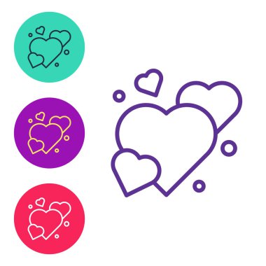 Çizgi çizgisi simgesi beyaz arkaplanda izole edildi. Romantik sembol, bağlanma, tutku ve düğün. Sevgililer günün kutlu olsun. Simgeleri renklendirin. Vektör