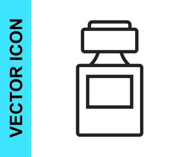 Beyaz arkaplanda siyah çizgi parfüm ikonu izole edildi. Vektör