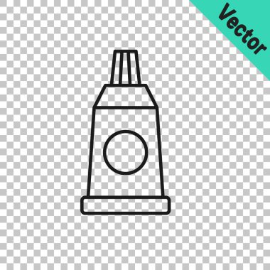 Şeffaf arkaplanda izole edilmiş siyah çizgi palet simgesi. Vektör