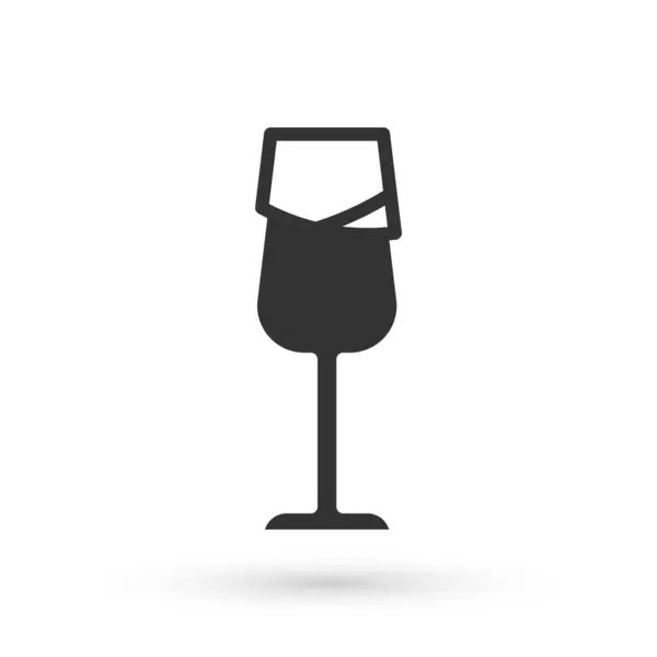 白を基調としたグレーワイングラスのアイコン ワイングラスの看板 ベクトル — ストックベクタ