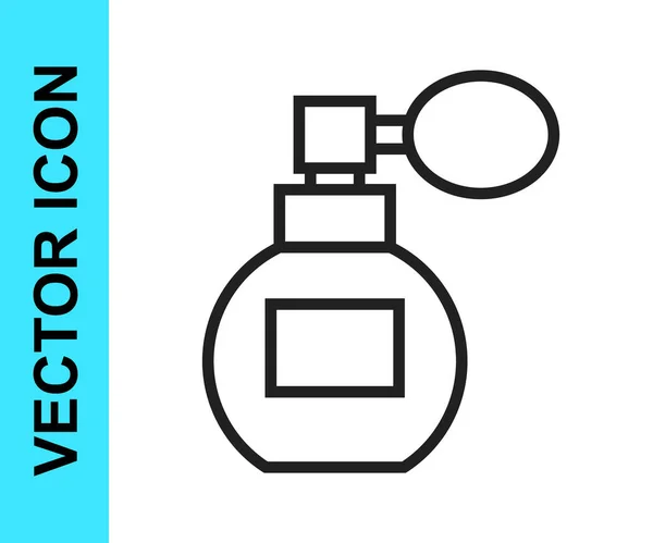 Black Line Perfume Icon Isolated White Background Vector — Stock Vector