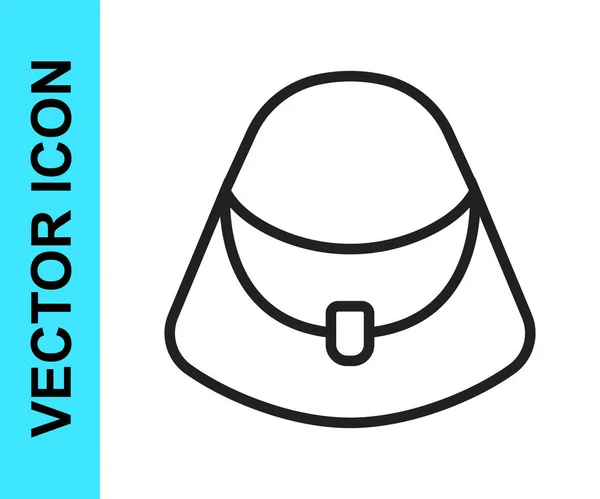 Schwarze Linie Handtasche Symbol Isoliert Auf Weißem Hintergrund Weibliches Handtaschenschild — Stockvektor