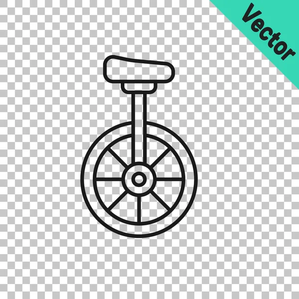 Schwarze Linie Einrad Oder Ein Rad Fahrrad Symbol Isoliert Auf — Stockvektor