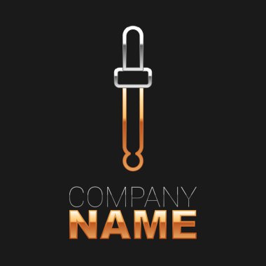 Çizgi Gözdamlası renk seçici palet simgesi siyah arkaplanda izole edildi. Renkli taslak konsepti. Vektör