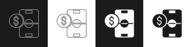 Futbol futbolu bahis para ikonu siyah beyaz arka planda izole. Futbol bahisçisi. İnternetteki futbol bahisleri para kazandırıyor. Vektör