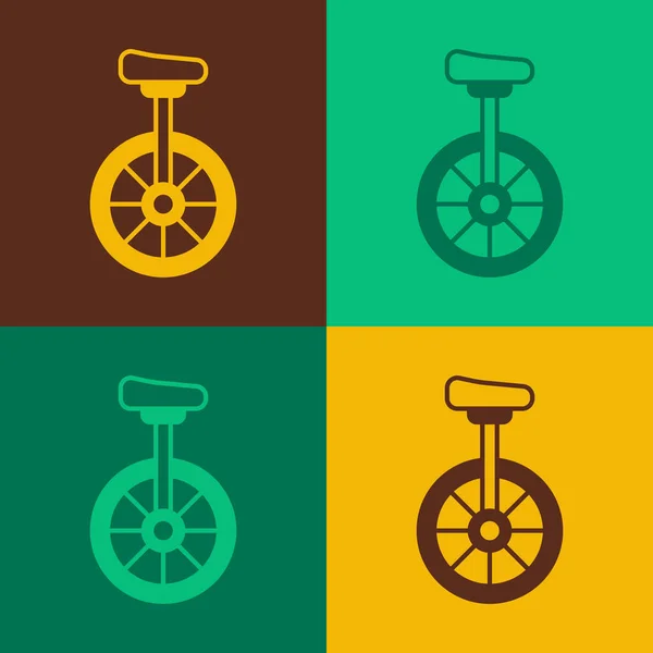 Pop Art Uniciclo Una Rueda Icono Bicicleta Aislado Fondo Color — Archivo Imágenes Vectoriales