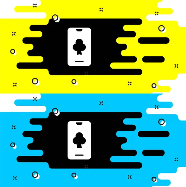 Λευκό Online Πόκερ Εικονίδιο Επιτραπέζιου Παιχνιδιού Απομονώνονται Μαύρο Φόντο Online — Διανυσματικό Αρχείο
