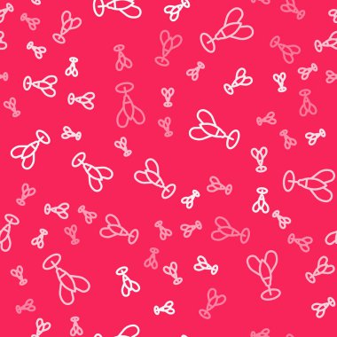 Beyaz çizgi ok simgesi kırmızı arkaplanda izole edilmiş kusursuz desen. Vektör