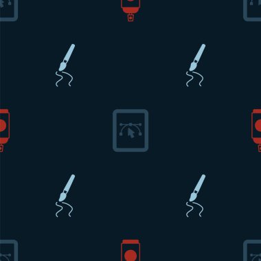 Boya spreyini, bilgisayar tasarım programını ve kusursuz deseni ayarla. Vektör