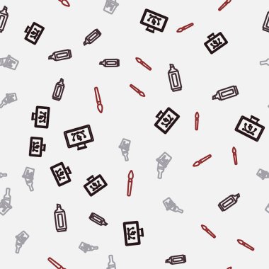 Satır bilgisayarını tasarım programı, İşaretleyici kalem, boya kovası fırçası ve pürüzsüz desen ile ayarla. Vektör