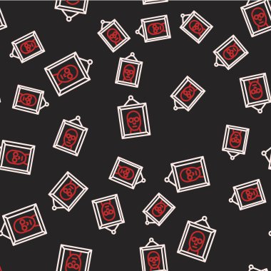 Çizgi Resim simgesi siyah arkaplanda izole edilmiş kusursuz desen. Vektör