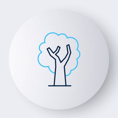 Beyaz arkaplanda çizgi ağacı simgesi izole edildi. Orman sembolü. Renkli taslak konsepti. Vektör