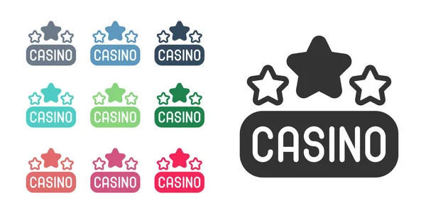 Ícone Tabuleta Black Casino Isolado Fundo Branco Definir Ícones Coloridos —  Vetores de Stock