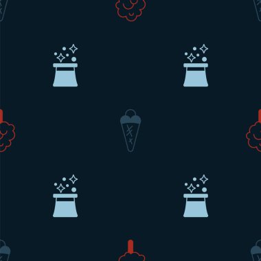 Pamuk şeker, waffle 'da dondurma ve kusursuz desenli sihirbaz şapkası. Vektör