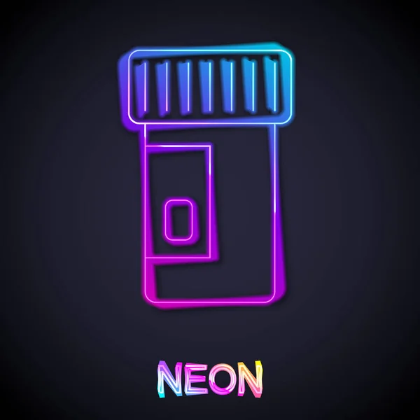 Glowing Neon Line Vitamin Complex Pill Capsule Icon Isolated Black — Stock Vector