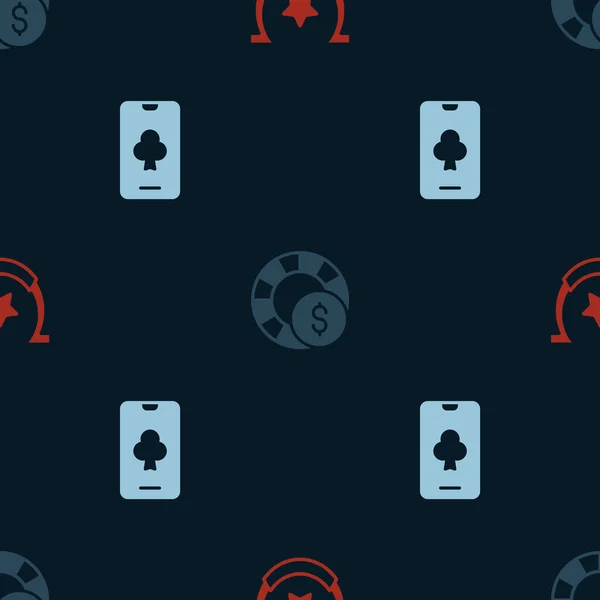 Set Fer Cheval Jetons Casino Jeu Table Poker Ligne Sur — Image vectorielle