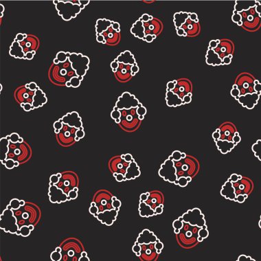 Çizgi Palyaçosu baş simgesi siyah arkaplanda kusursuz desen izole etti. Vektör