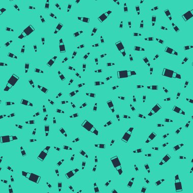 Black Lipstick icon isolated seamless pattern on green background. 8 March. International Happy Women Day.  Vector