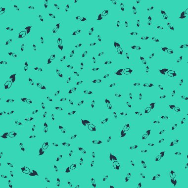 Siyah Çiçek lale simgesi yeşil arka planda izole edilmiş kusursuz desen. 8 Mart. Uluslararası Mutlu Kadınlar Günü. Vektör