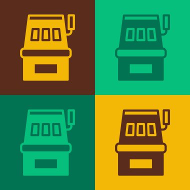 Pop Art Slot makinesi simgesi renk arkaplanında izole edildi. Vektör