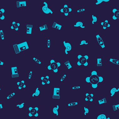 Vitaminler, kalbi olan akıllı bir saat, mide sağlığı ve magnezyum. Vektör