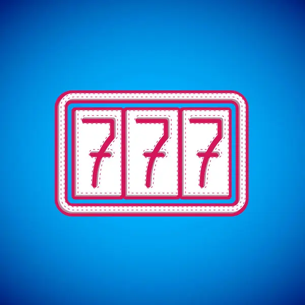 Білий Ігровий Автомат Піктограмою Джекпота Пощастило Сімдесяти Ізольовано Синьому Фоні — стоковий вектор