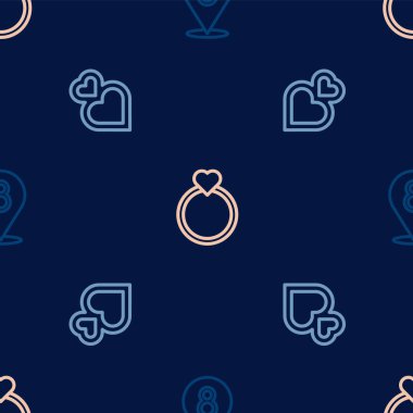 8 Mart 'ta, Kalp ve Elmas nişan yüzüğünü kusursuz bir şekilde ayarla. Vektör