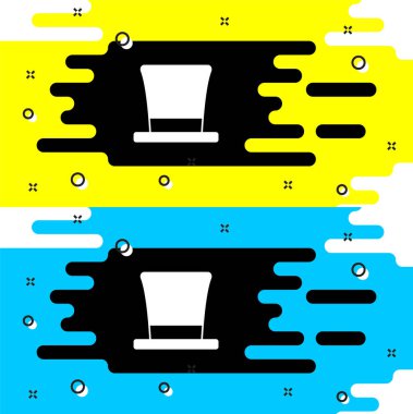 Siyah arkaplanda beyaz silindir şapka simgesi izole edildi. Vektör